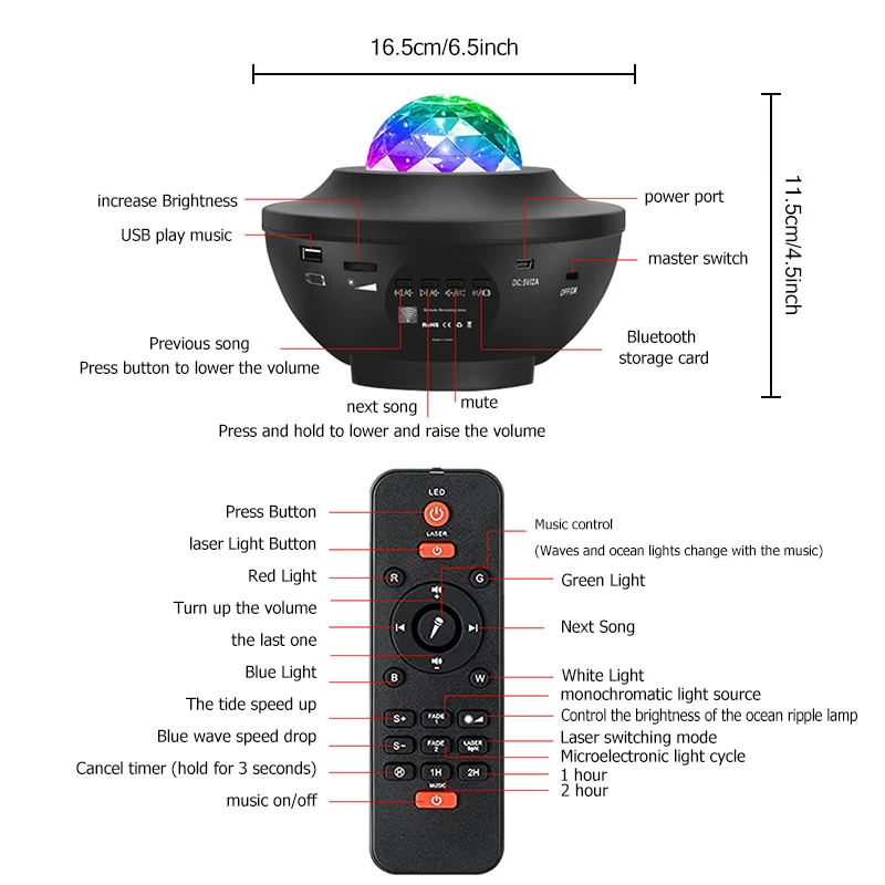 Galaxy Night Light with Bluetooth USB Music Player - souqsaving.com