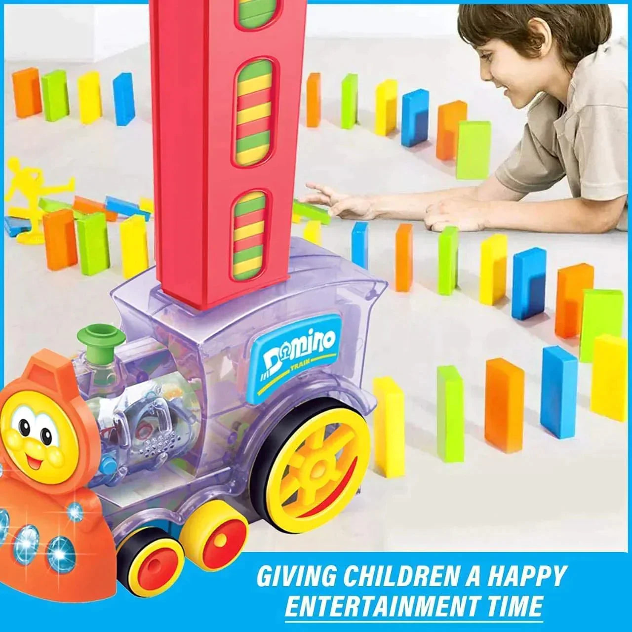 Domino Train Blocks Set (60 Blocks) - souqsaving.com