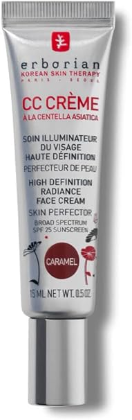 Erborian CC Cream with Centella Asiatica – Lightweight Skin Perfector Tinted Moisturiser and Brightening Face Cream - Korean Skincare Cream Fair Shade SPF 25 - CC Cream