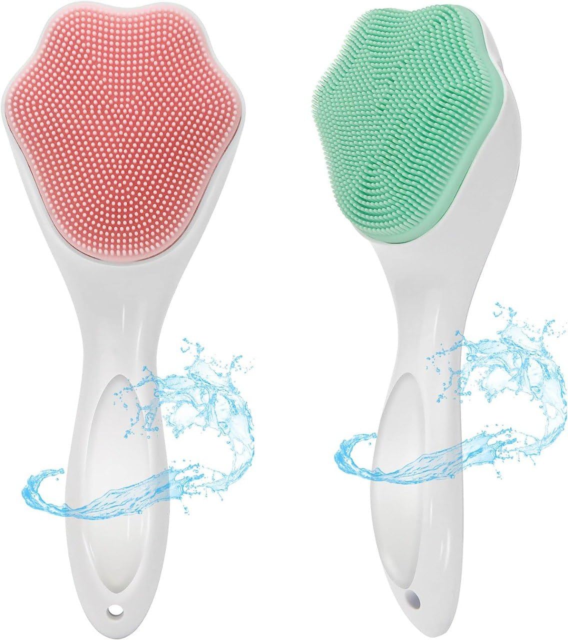 3pcs Long handle silicone cute cat claw face brush black head cleaning brush