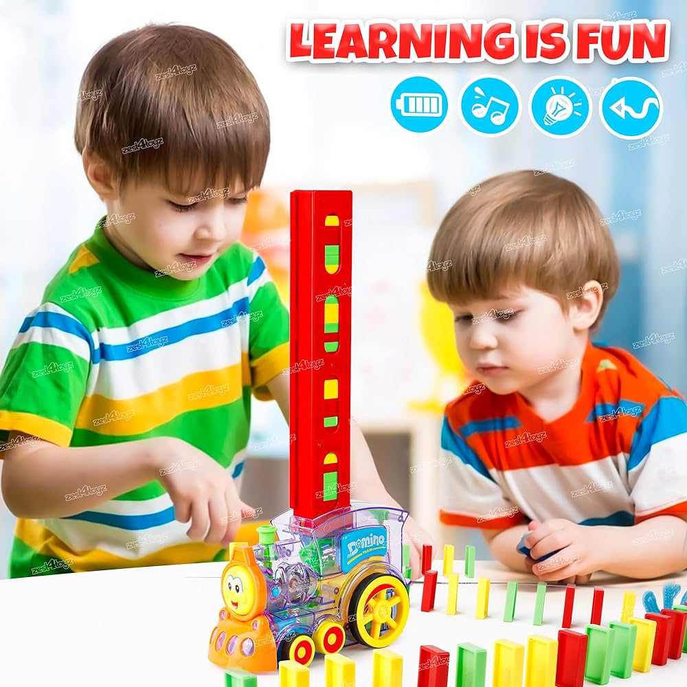 Domino Train Blocks Set (60 Blocks) - souqsaving.com