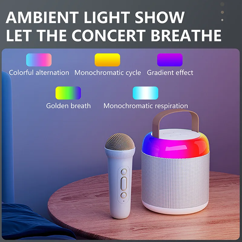The Ultimate Portable Bluetooth Karaoke Speaker Set with RGB Lighting and Wireless Microphone - souqsaving.com