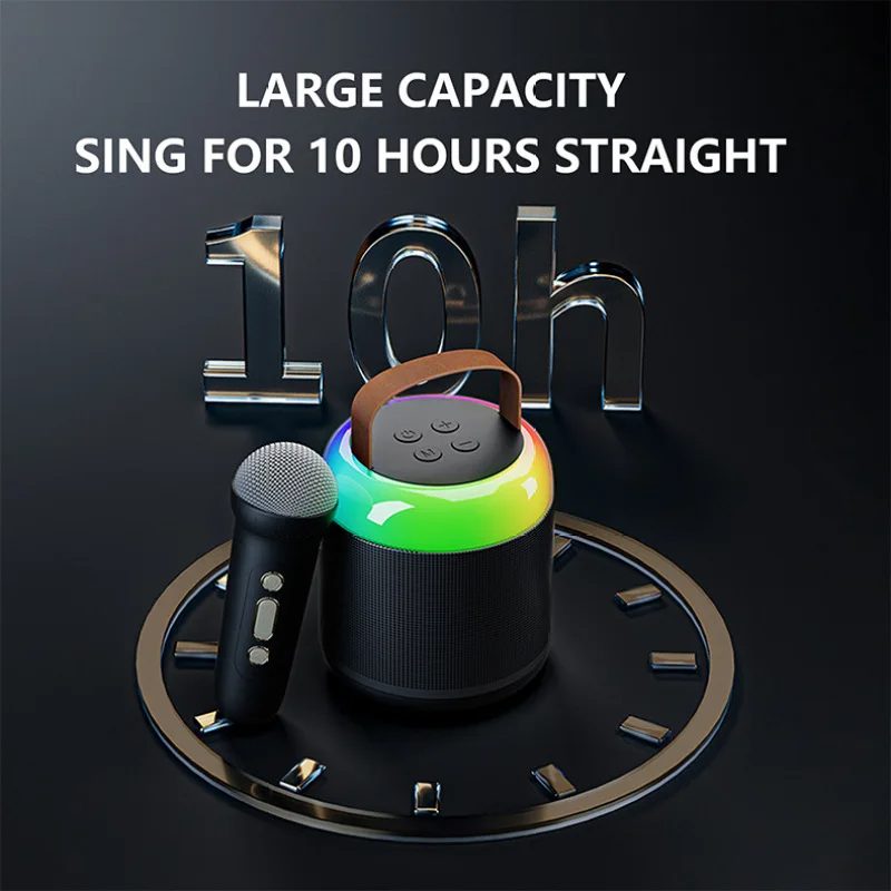The Ultimate Portable Bluetooth Karaoke Speaker Set with RGB Lighting and Wireless Microphone - souqsaving.com