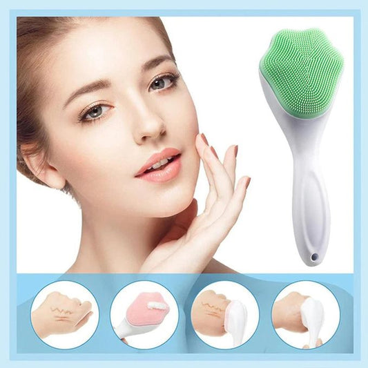 3pcs Long handle silicone cute cat claw face brush black head cleaning brush