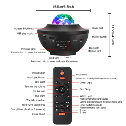 Galaxy Night Light with Bluetooth USB Music Player - souqsaving.com