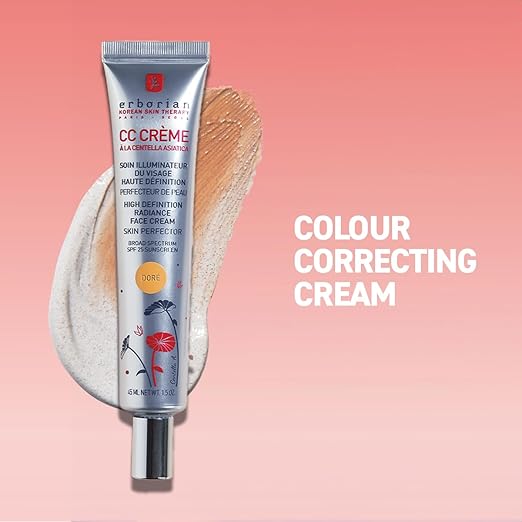 Erborian CC Cream with Centella Asiatica – Lightweight Skin Perfector Tinted Moisturiser and Brightening Face Cream - Korean Skincare Cream Fair Shade SPF 25 - CC Cream