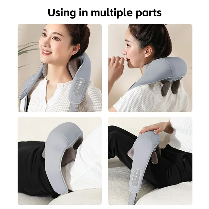 Wireless Heat Kneading Neck Massager - souqsaving.com